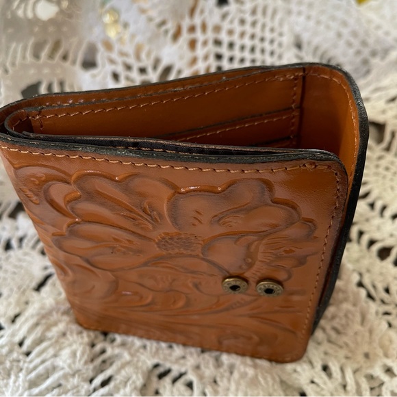 PATRICIA NASH Wallet Reiti Bi-Fold Tooled Brown Leather RFID Cognac - Picture 4 of 7